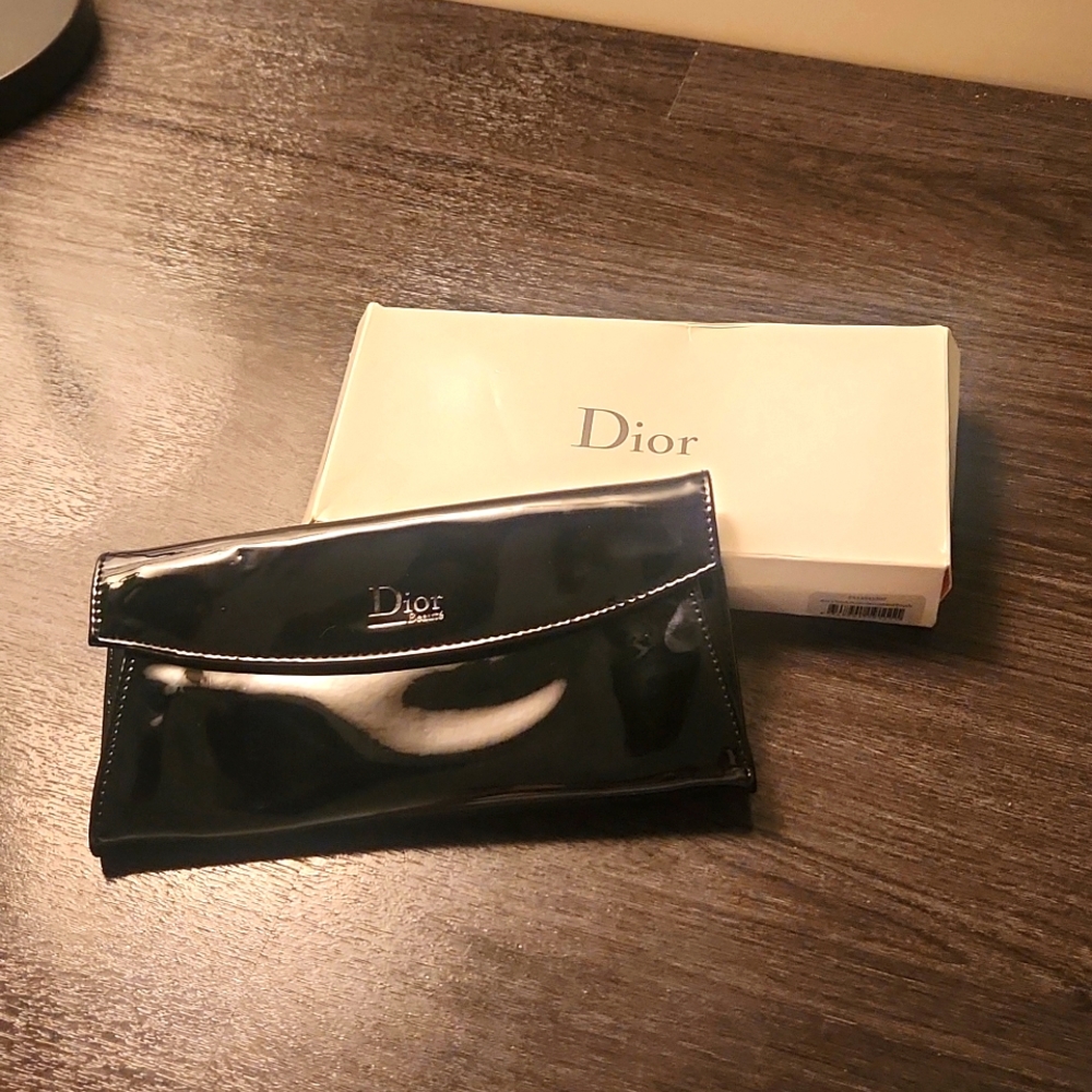 Dior Black Pouch Upcycled with chain and box included